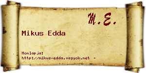 Mikus Edda névjegykártya